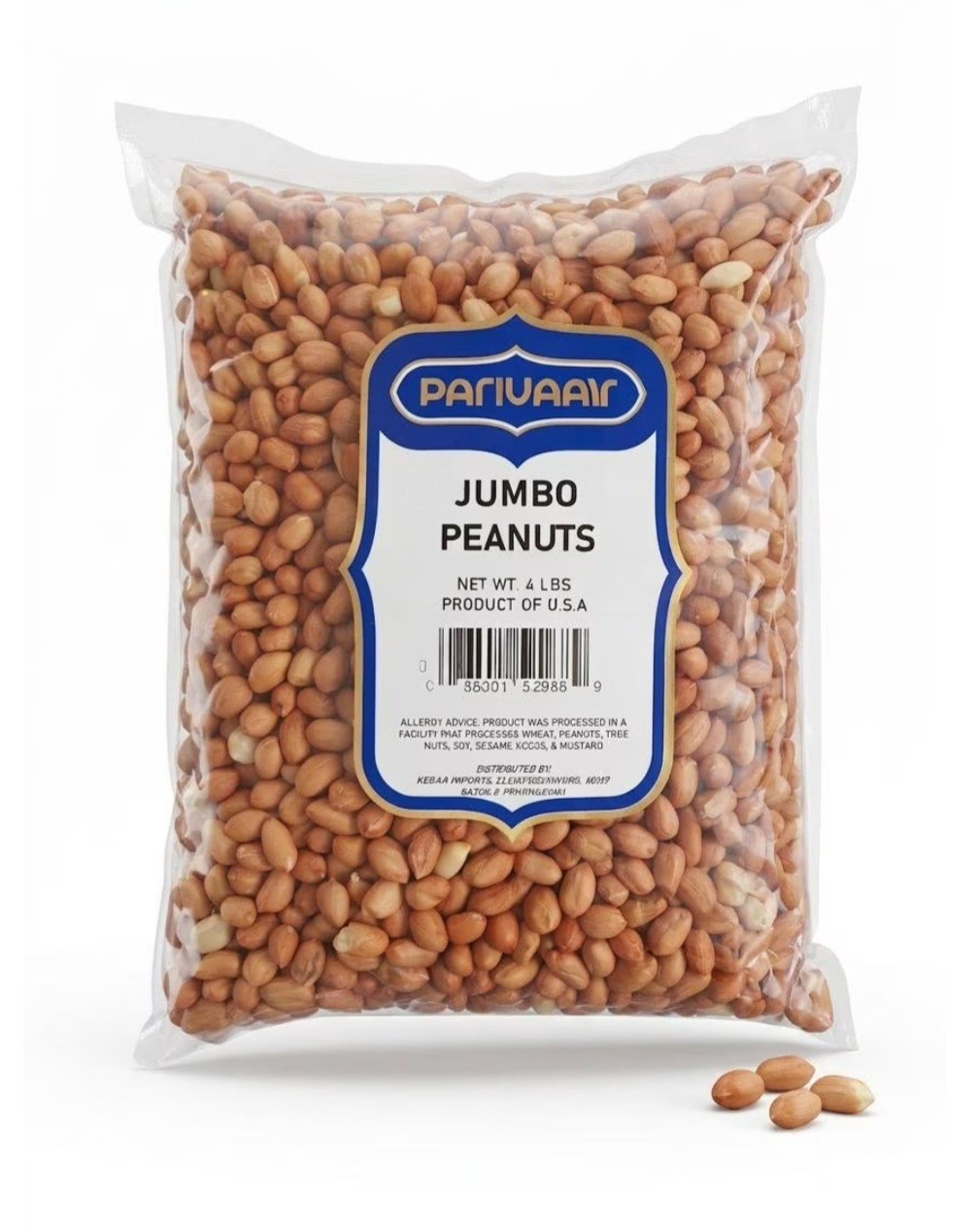 Parivaar Peanuts, Raw Whole With Skin (Uncooked, Unsalted) 4 Pound (64oz)