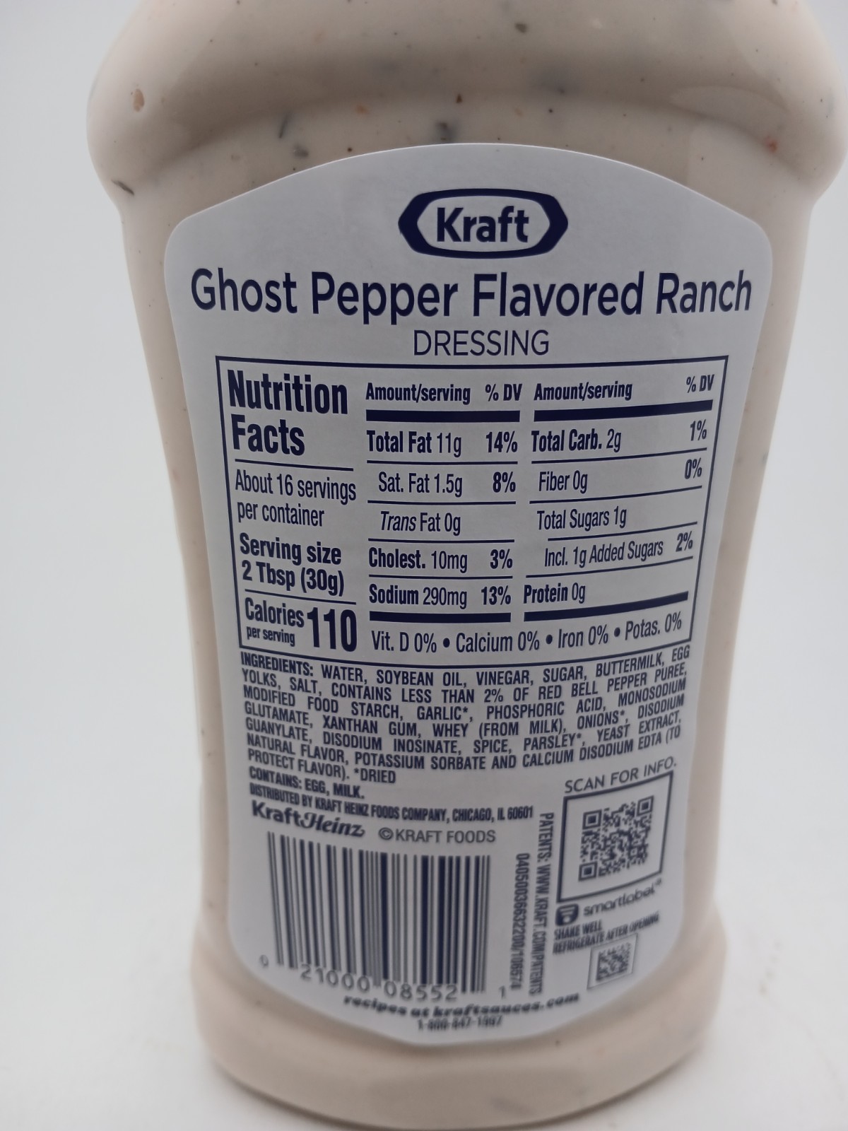 Kraft Ghost Pepper Ranch Dressing 16oz (2 Pack) Extra Hot Spicy Sauce 07/26/2026