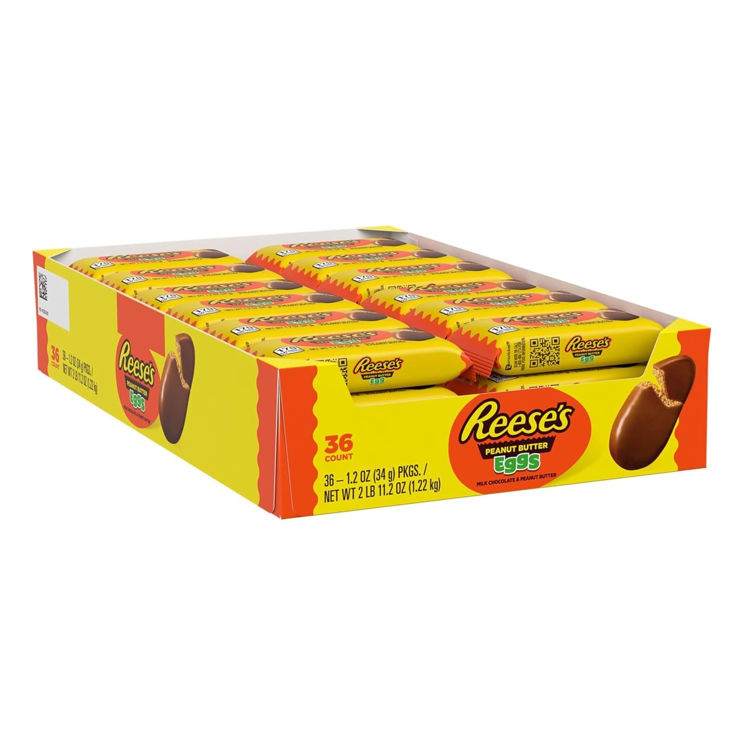 Milk Chocolate Peanut Butter Eggs, Easter Basket Easter Candy Packs, 1.2 Oz (36
