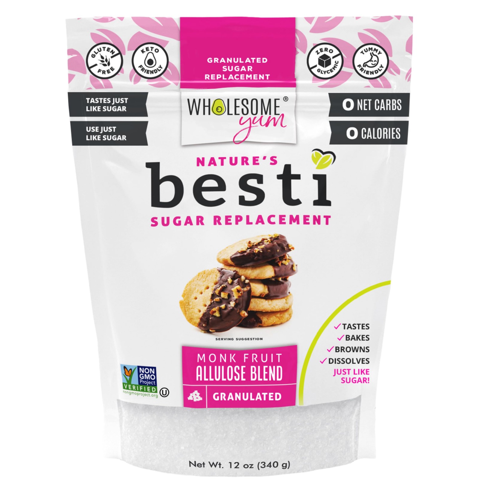 Wholesome Yum Besti Natural Sugar Substitute, 12 Ounce (Pack of 1), No Color
