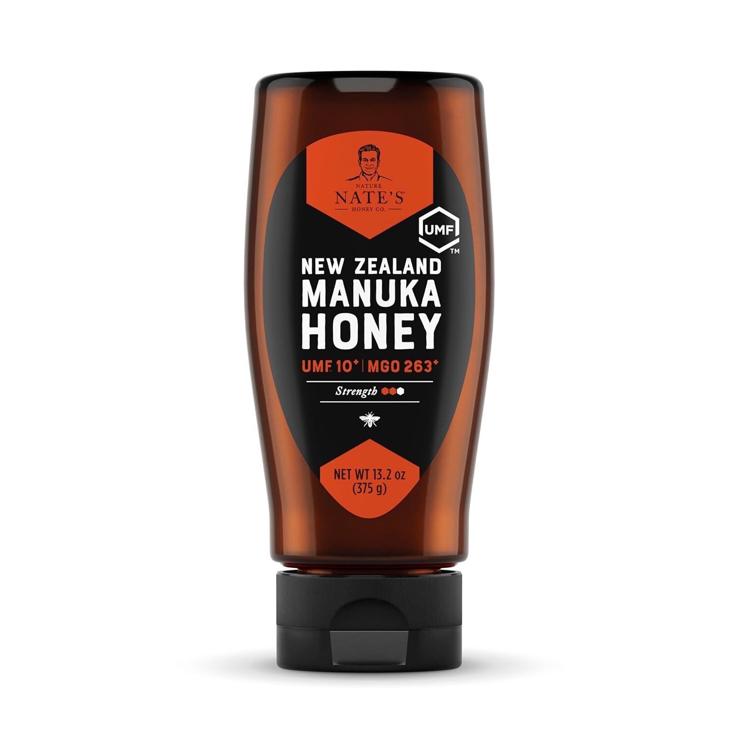 Nate’s New Zealand Raw Manuka Honey UMF Certified 10+ | MGO 263+ 13.2 oz Squeeze