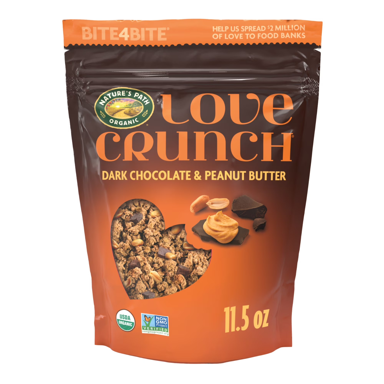 Love Crunch Premium Organic Granola, Dark Chocolate & Peanut Butter, 11.5 oz