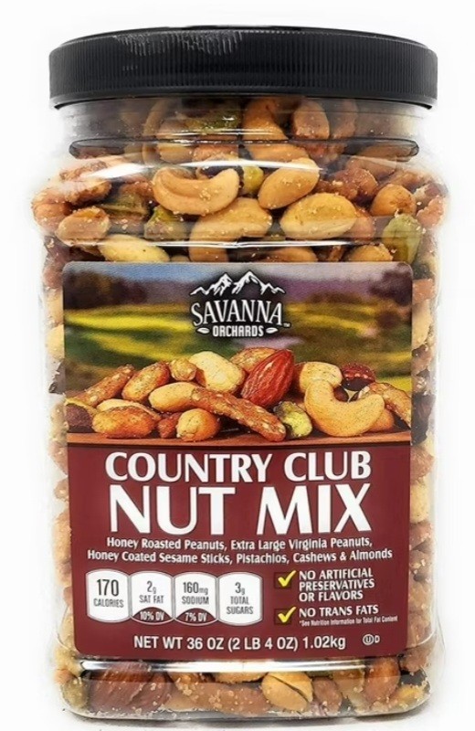 Savanna Orchard Country Club Nut Mix 36 Ounce Assorted Nuts, Kosher