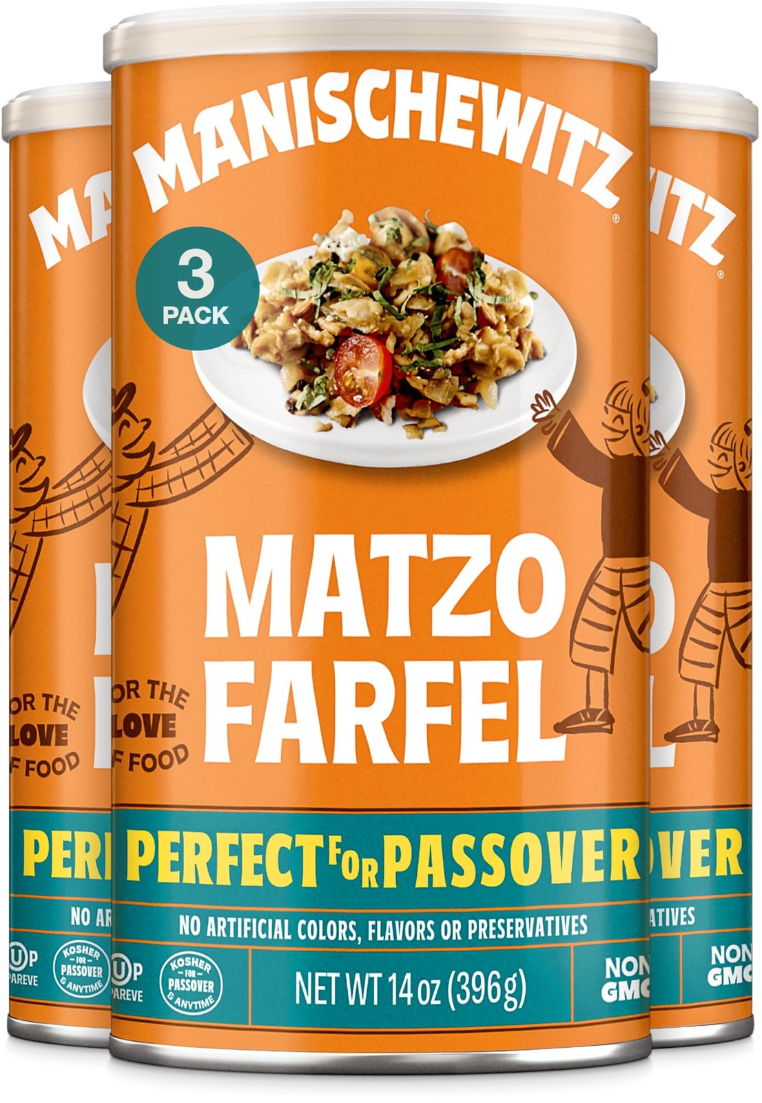 Manischewitz Matzo Farfel, 14oz (3 Pack) Resealable 14 Ounce (Pack of 3)