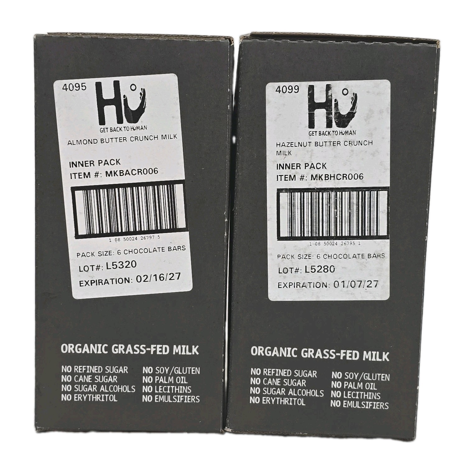 Hu Almond & Hazelnut Butter Crunch Milk 12 BARS TOTAL Organic Grass Fed Milk New