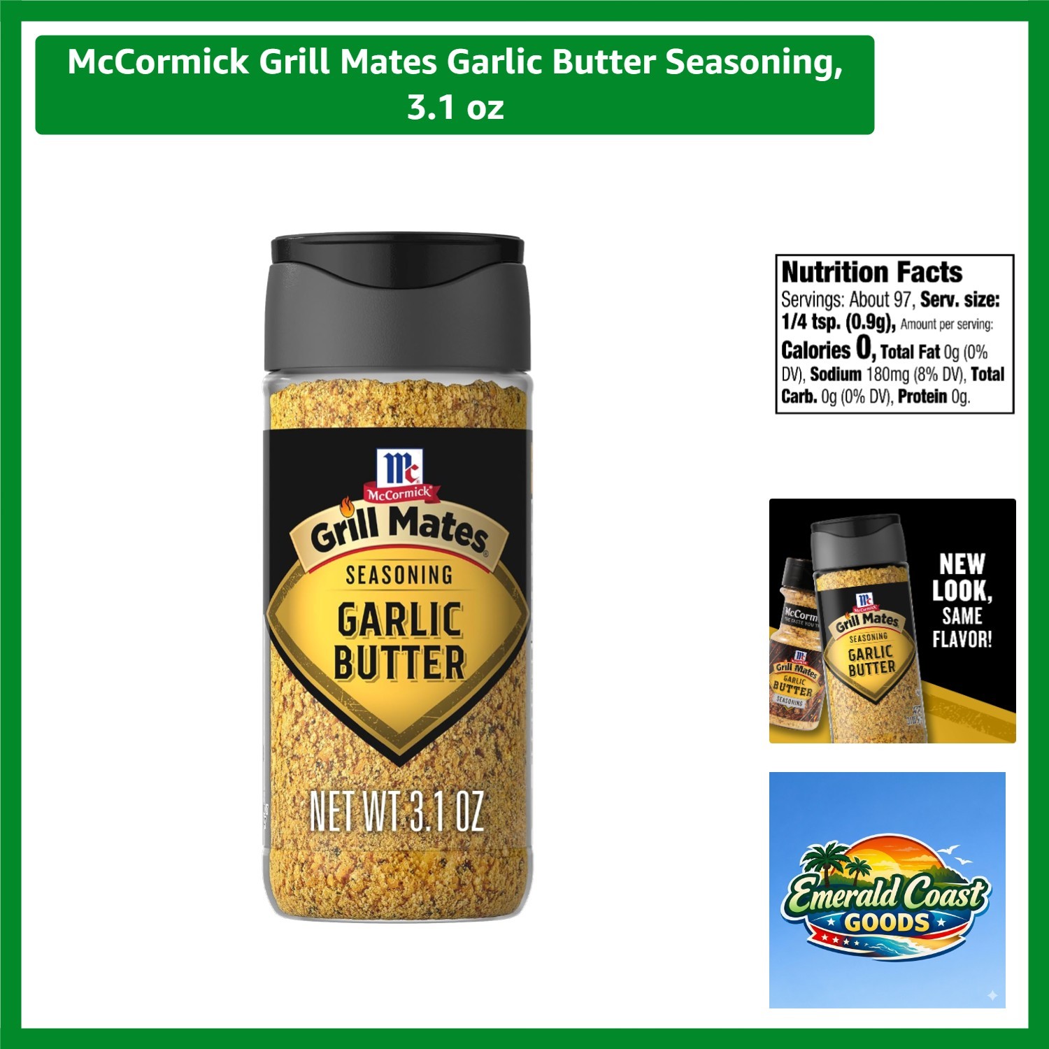 Versatile 3.1 oz Garlic Butter Spice Blend from McCormick – Kosher & Easy to Use
