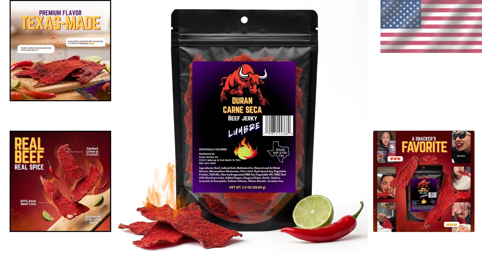 Spicy Fuego Beef Jerky, Authentic Mexican Flavor