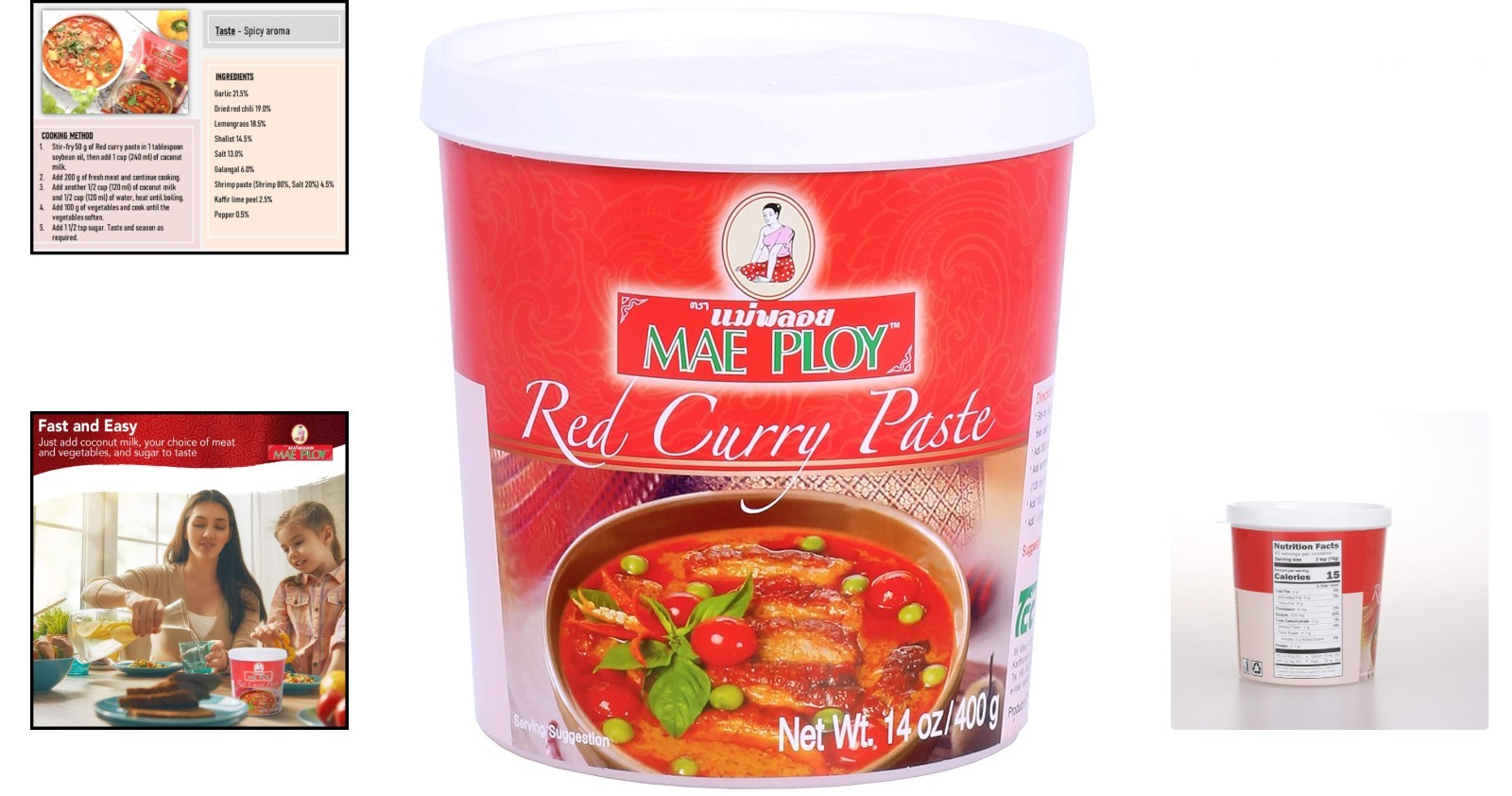 Versatile 14oz Red Curry Paste – Pure Thai Flavor, Resealable for Freshness