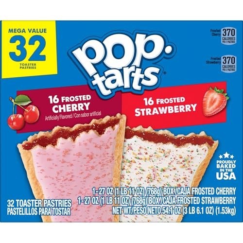 Pop-Tarts Toaster Pastries, Breakfast Foods, Variety Pack, 54.1oz (32 Pop-Tarts)