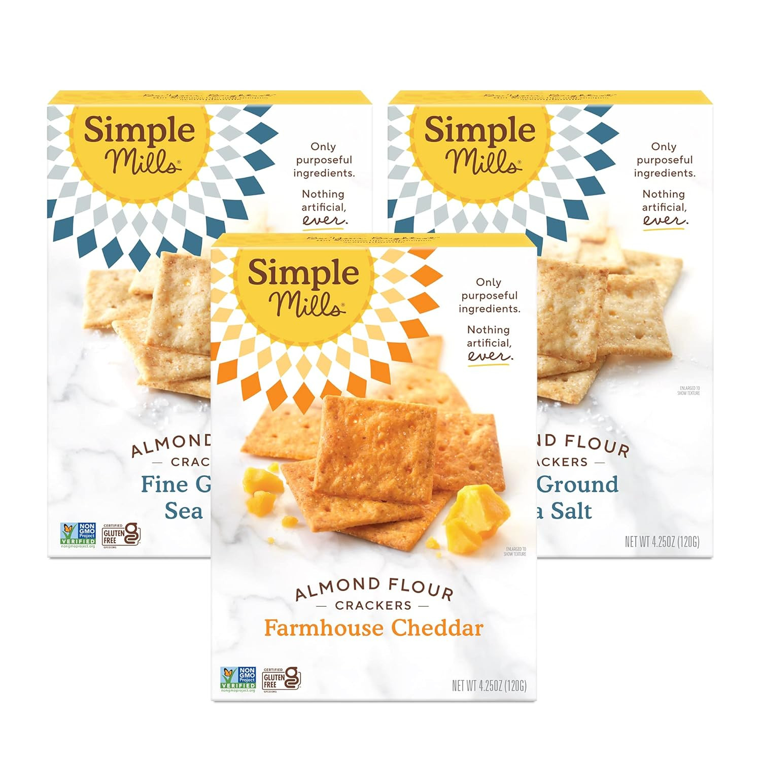 Almond Flour Crackers, Farmhouse Cheddar – Gluten Free, Healthy Snacks, Plant Ba