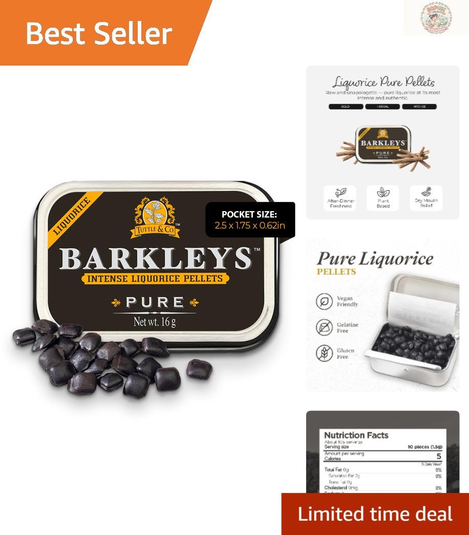 Compact Black Licorice Candy – Intense Flavor, 16g for Anytime Enjoyment