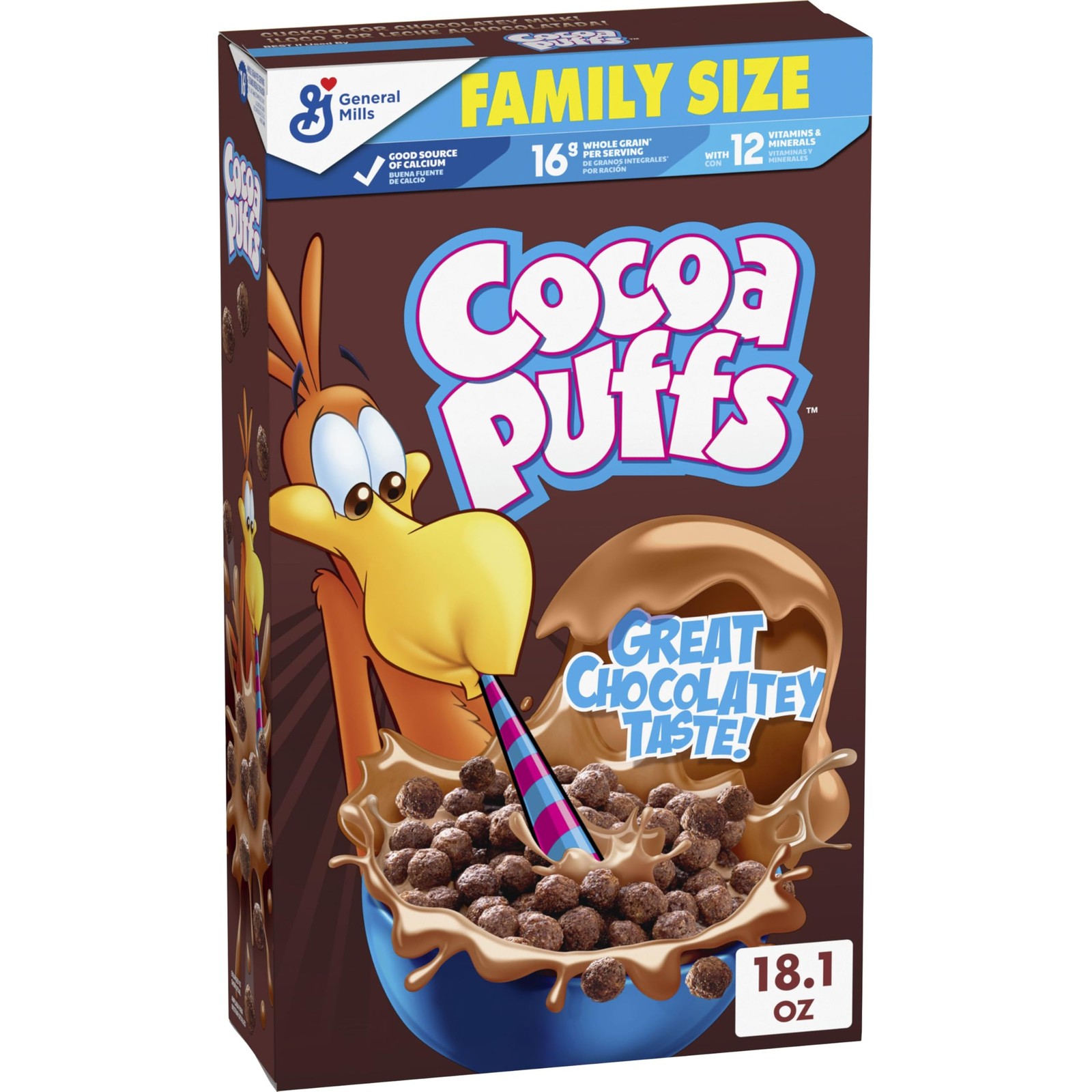 Cocoa Puffs, Chocolatey Breakfast Cereal, Made w/ Whole Grain Family Size 18.1oz