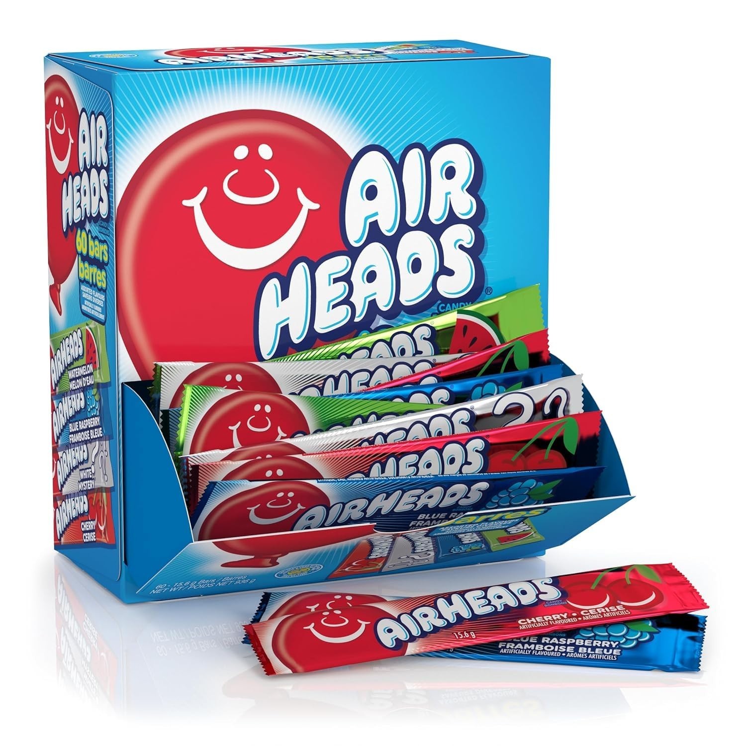 Airheads Full-Size Candy Bars Taffy Candy Bulk Variety Pack Individually Wrapped