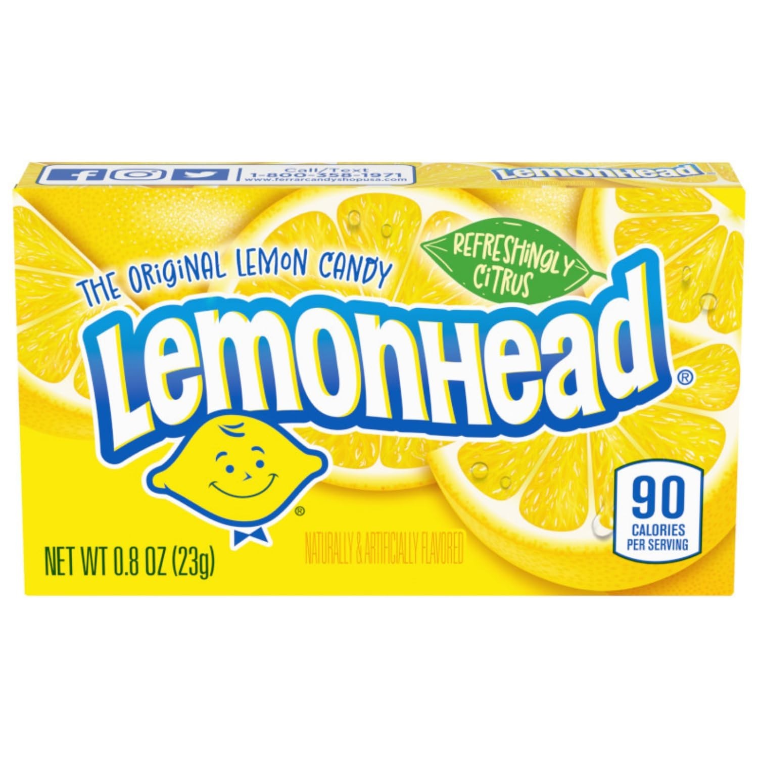 Classic Lemonhead Hard Candy – 0.8 Ounce Boxes in a Pack of 24 for All Occasions