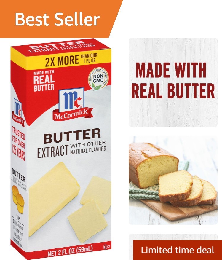 Butter Extract 2 fl oz – Non-GMO & No Artificial Flavors for Baking