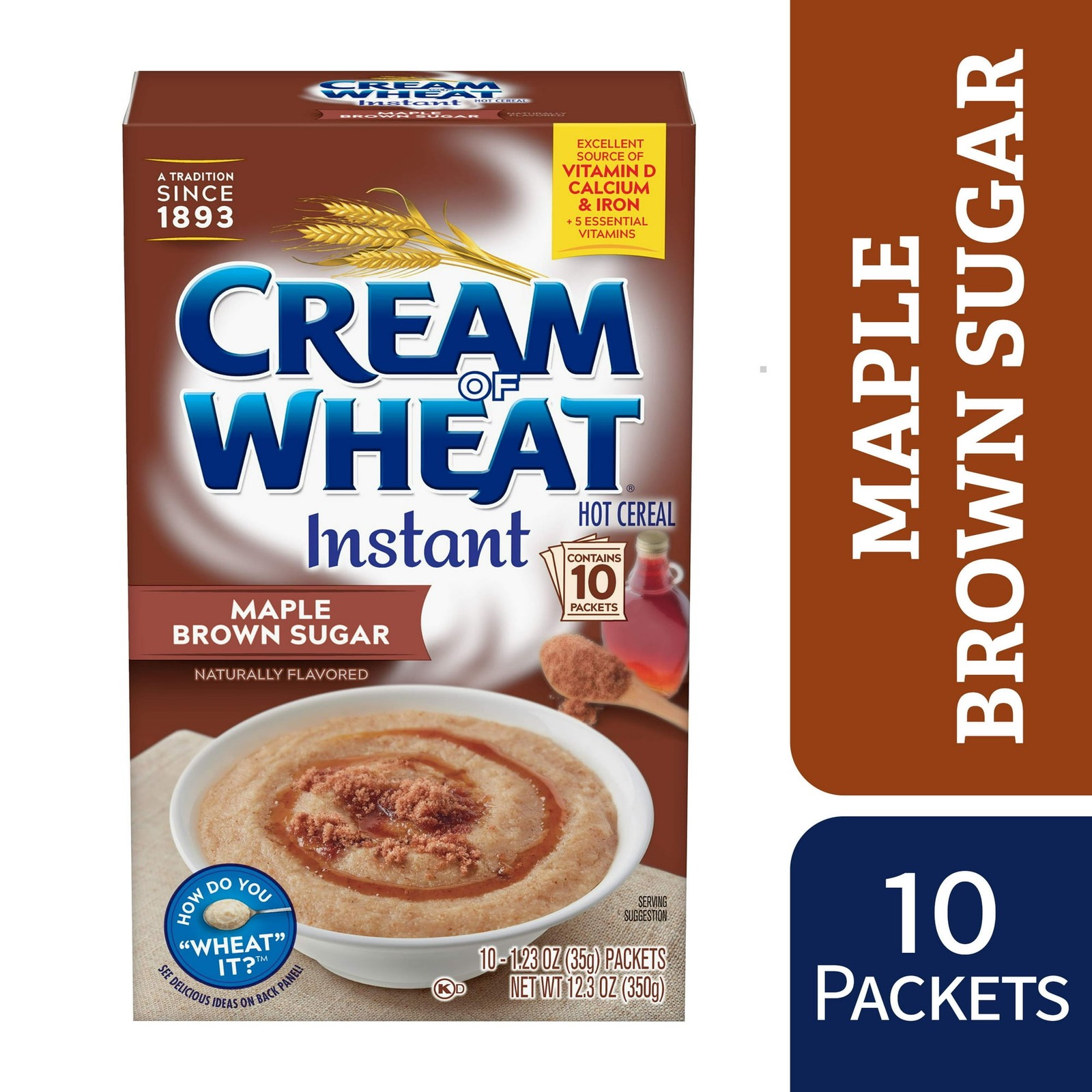 Cream of Wheat Instant Hot Cereal, Maple Brown Sugar, 1.23 Ounce, 10 Packets