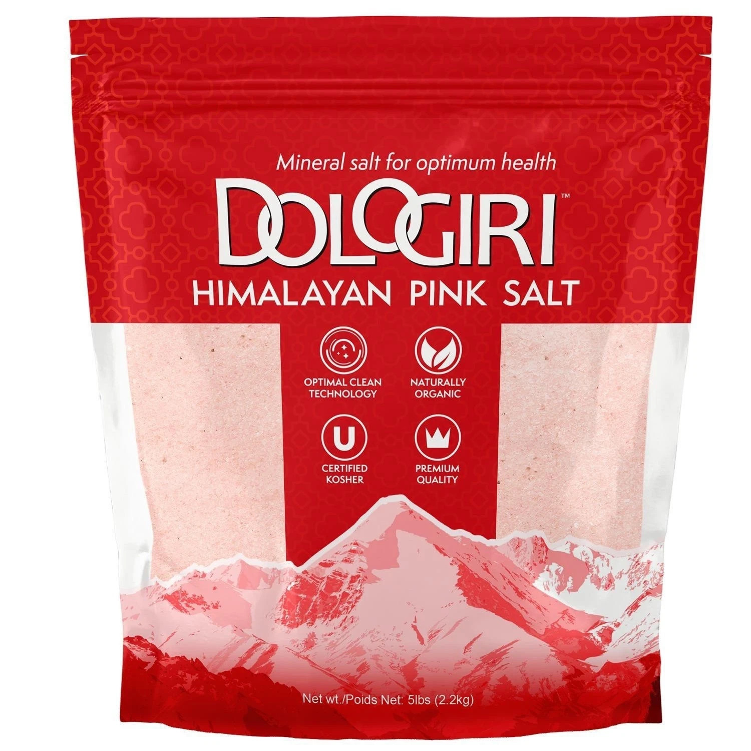 «Premium Hand-Mined Pink Himalayan Salt – 5LB, Pure & Mineral-Rich, Fine Grain»