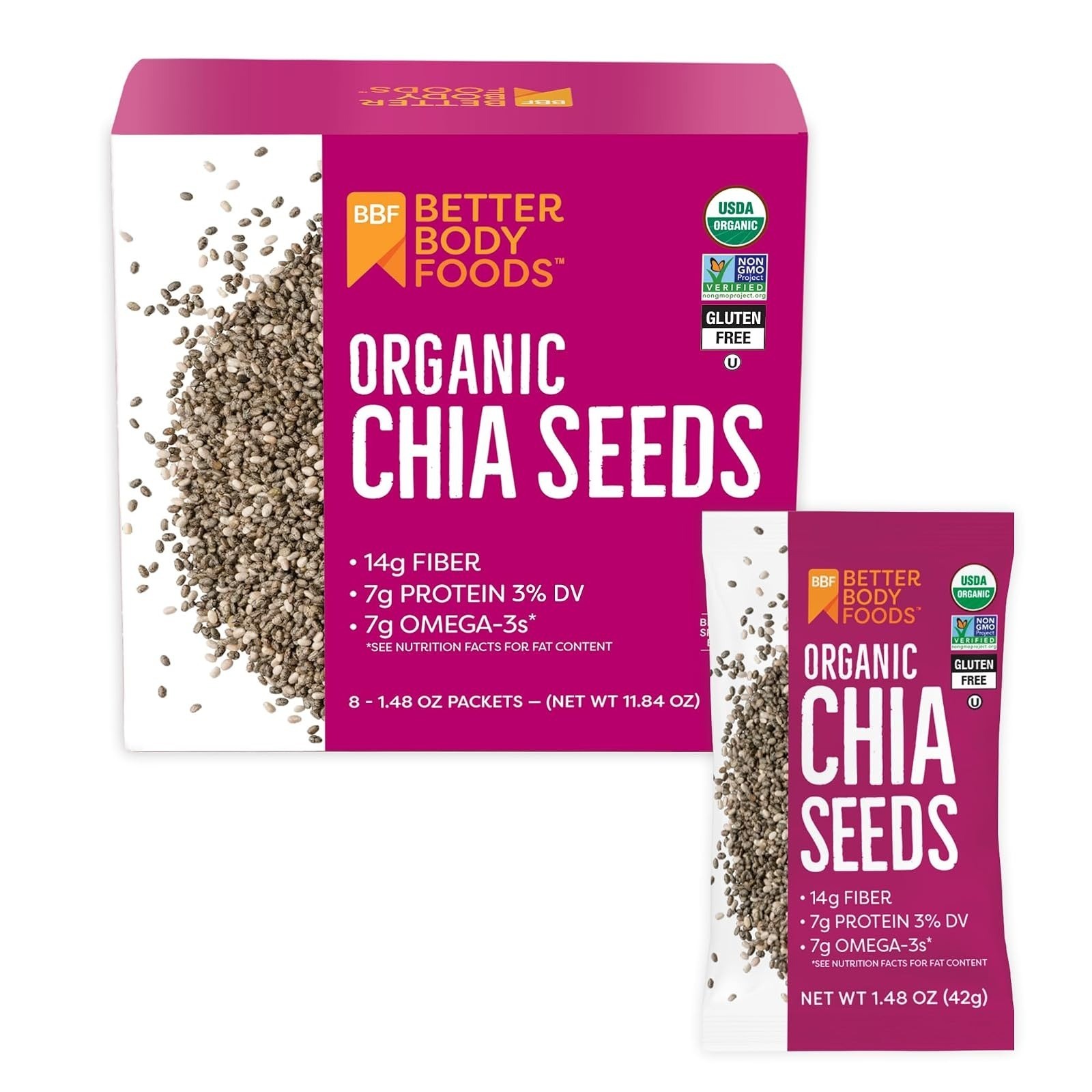 Organic Chia Seeds, Gluten Free, Keto Friendly, Vegan, 1.25lb