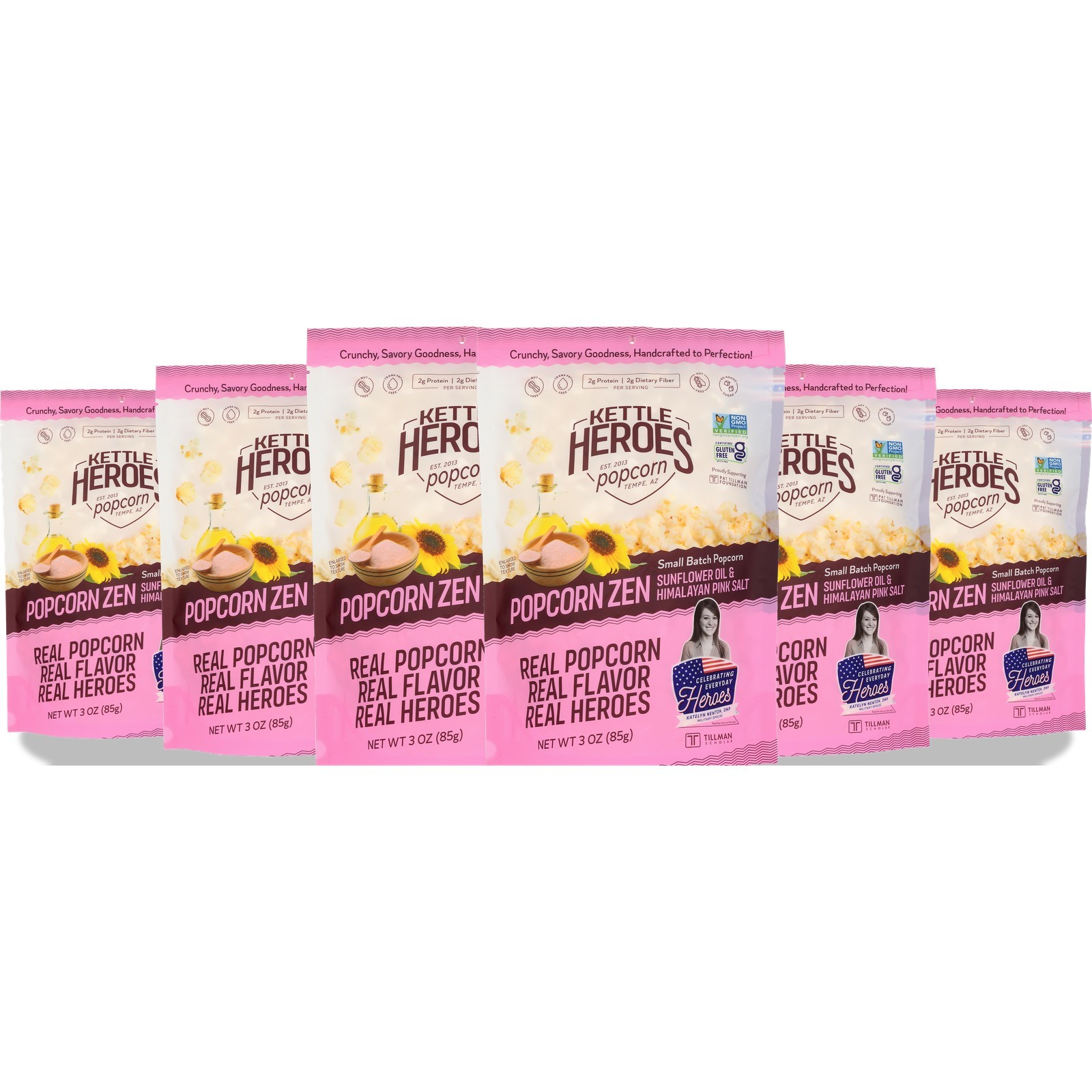 Kettle Heroes Popcorn Zen Small Batch Snack 3 Oz 6 Pack