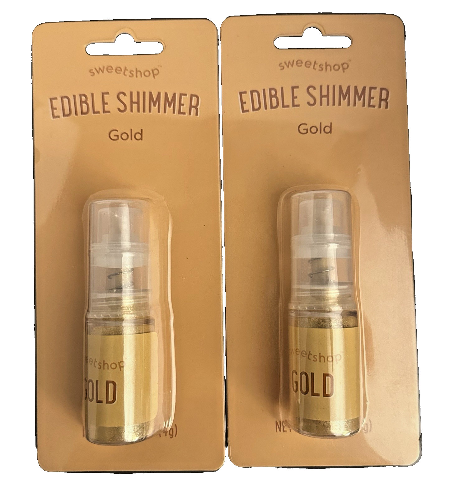 Sweetshop Edible Gold Shimmer Luster Dust Wt 0.14 oz (4 g) New Sealed Lot of 2