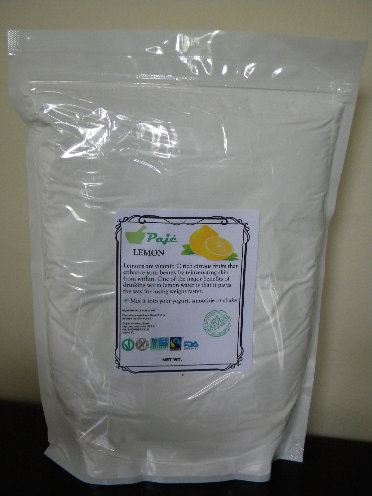 Lemon fruit powder 32oz 2lb – quick lemon juice mix well in water, vit C – PAJE