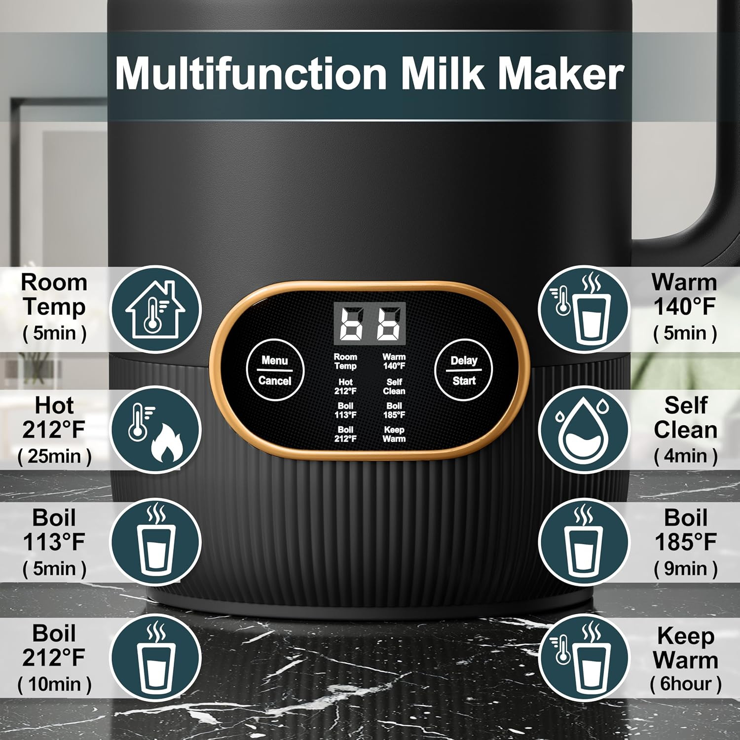 8 in 1 Nut Milk Maker, 8 Blade 35oz Homemade Almond, Oat, Coconut, Soy, Plant Ba