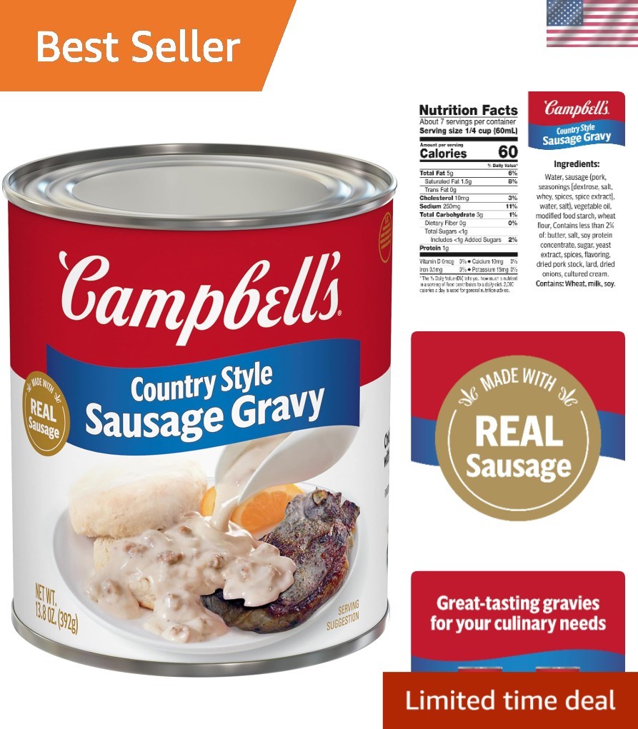Elevate Family Dinners with Campbell’s Country Style Sausage Gravy, 13.8 Oz Can