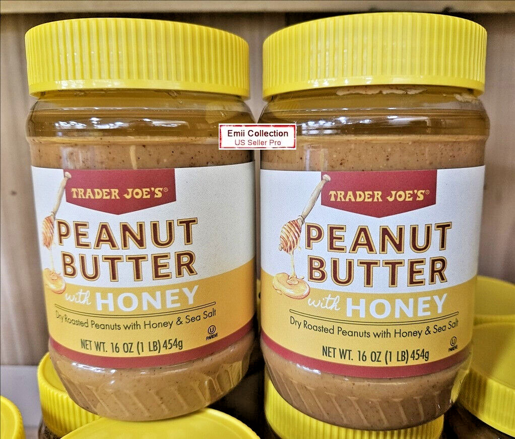 Trader Joe’s Peanut Butter with Honey 16oz 454g (2 Jars)
