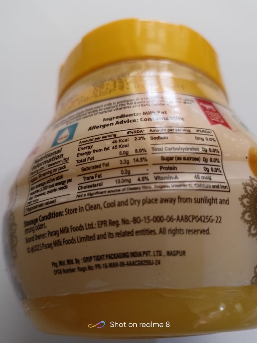 Gowardhan Pure Cow Ghee Jar 500 Ml free ship