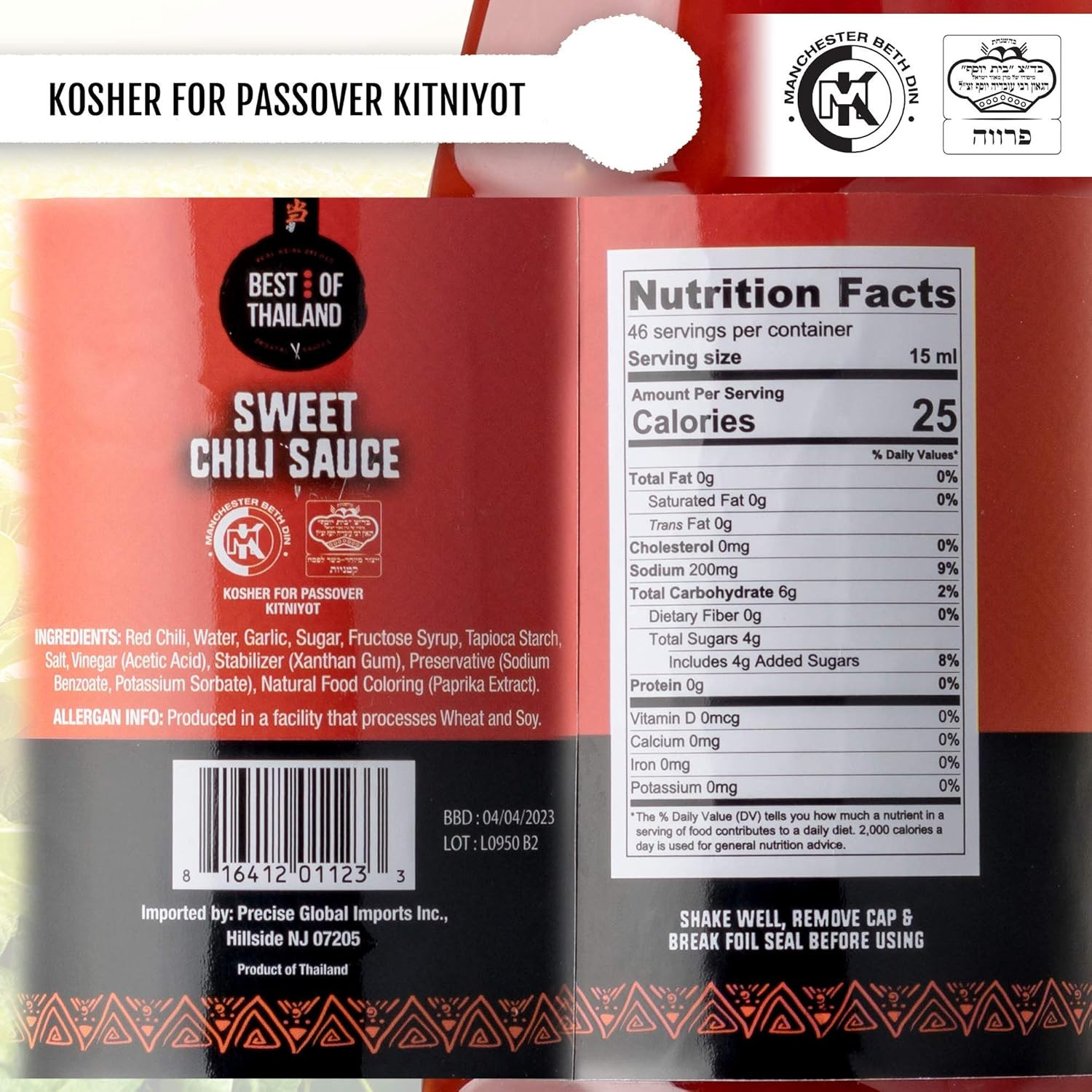 Sweet Chili Sauce | 2 Bottles of 23.65oz Real Authentic Asian-Brewed Thai Marina