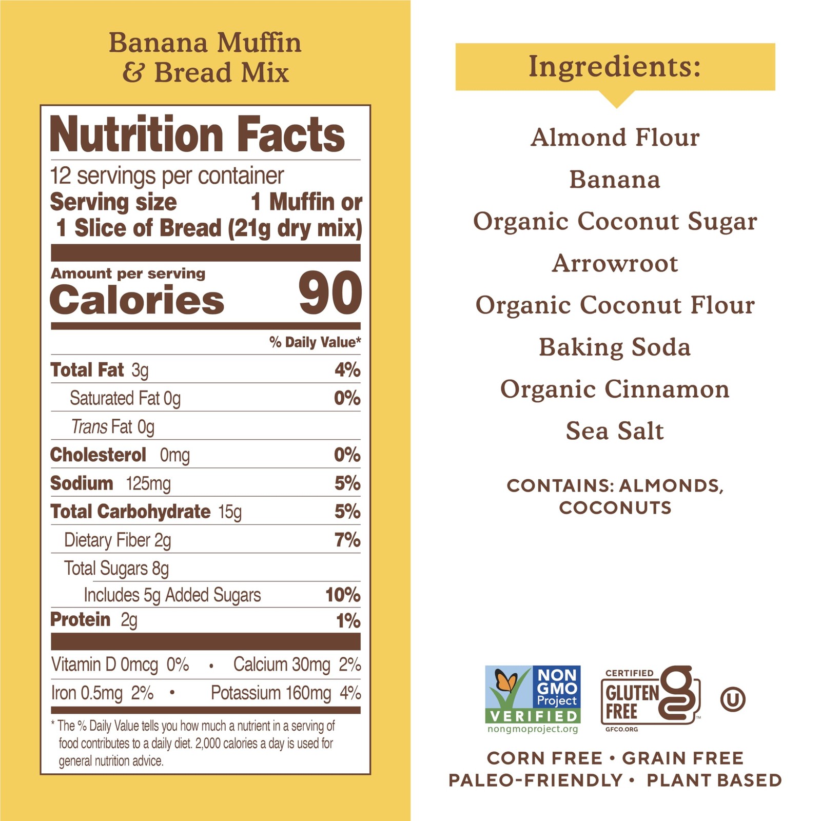 Almond Flour Banana Muffin & Bread Mix – Gluten Free, Paleo, 9oz (3 Pack)