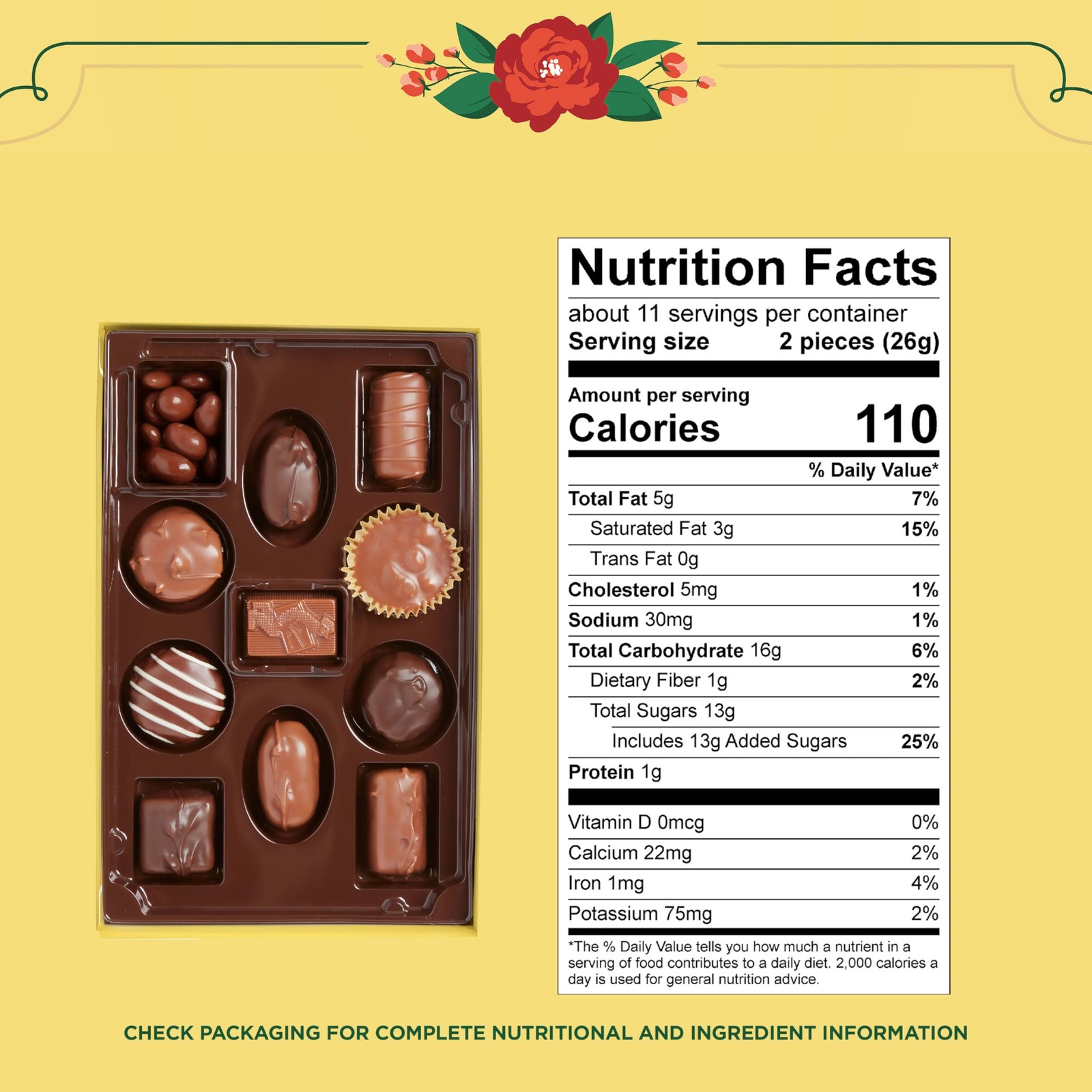 SAMPLER Assorted Milk & Dark Chocolate Candy Gift Box, 10 oz.