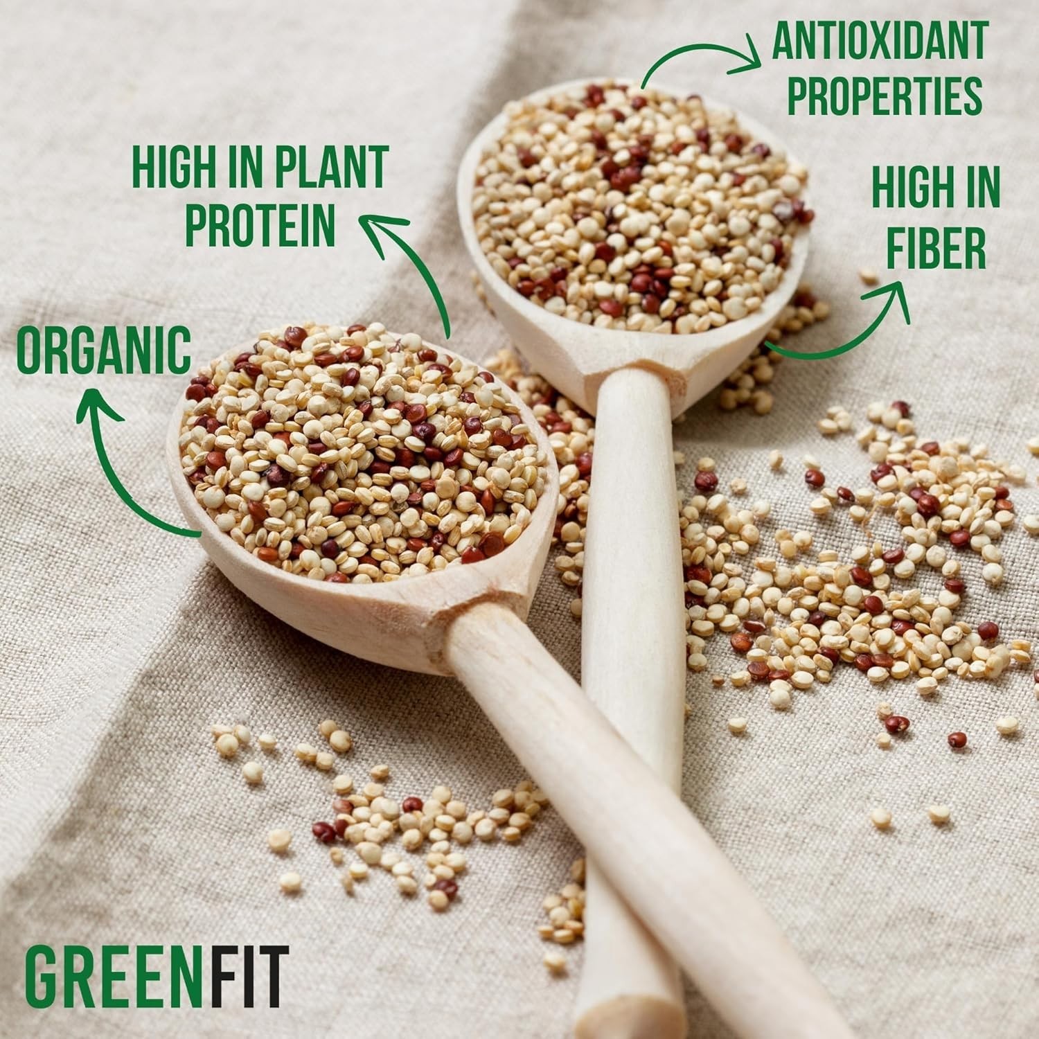 Now Greenfit Organic Tri Color Quinoa – 5 lb Bag, Gluten Free & Nutritious