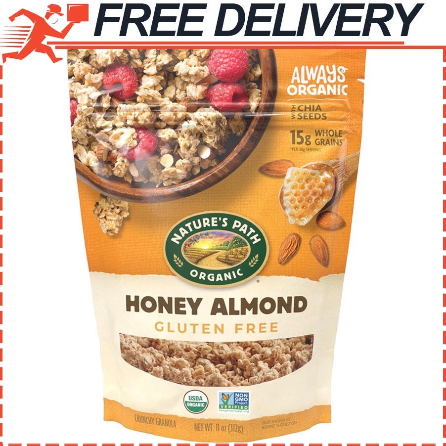 Nature’s Path Organic Honey Almond Granola, 11 oz, Gluten Free, NonGMO