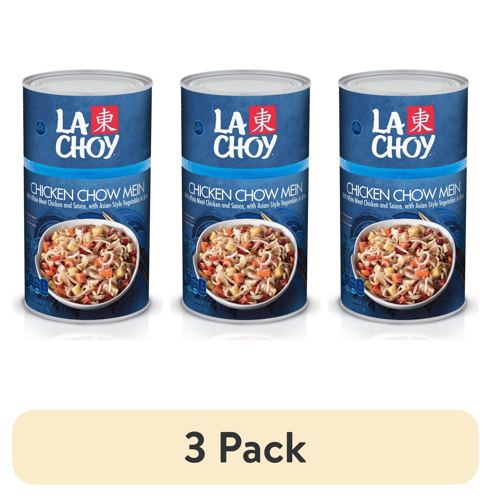 3 Pack La Choy Chicken Chow Mein with White Meat & Veggies in Sauce, 42 oz