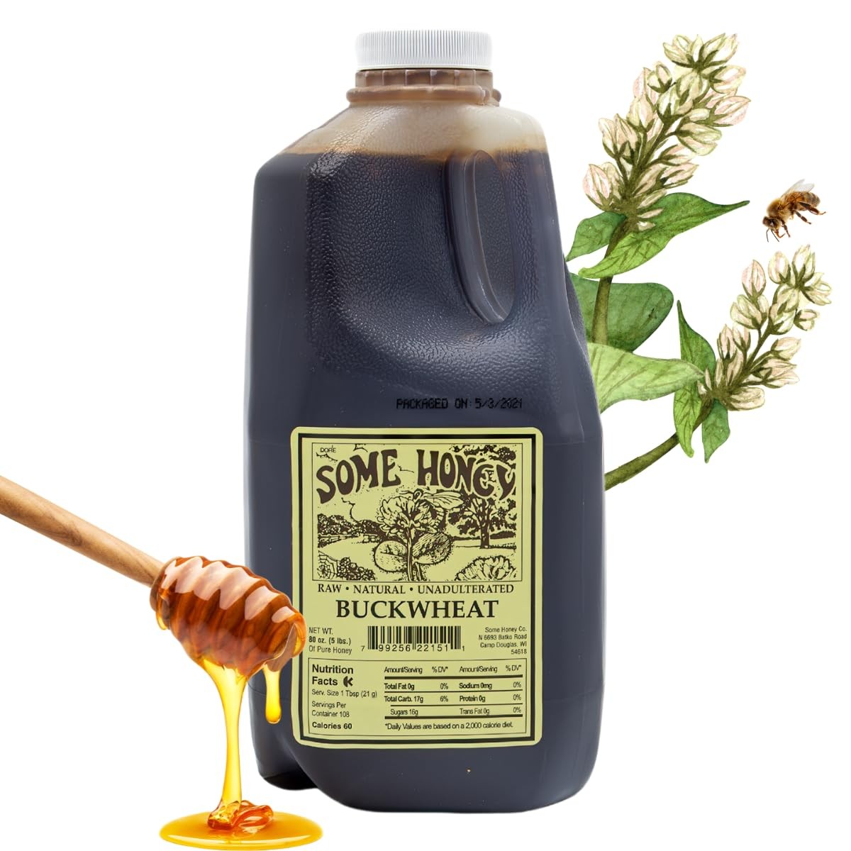 Honey Raw Unfiltered 100% Pure USDA Grade A All-Natural 80 oz