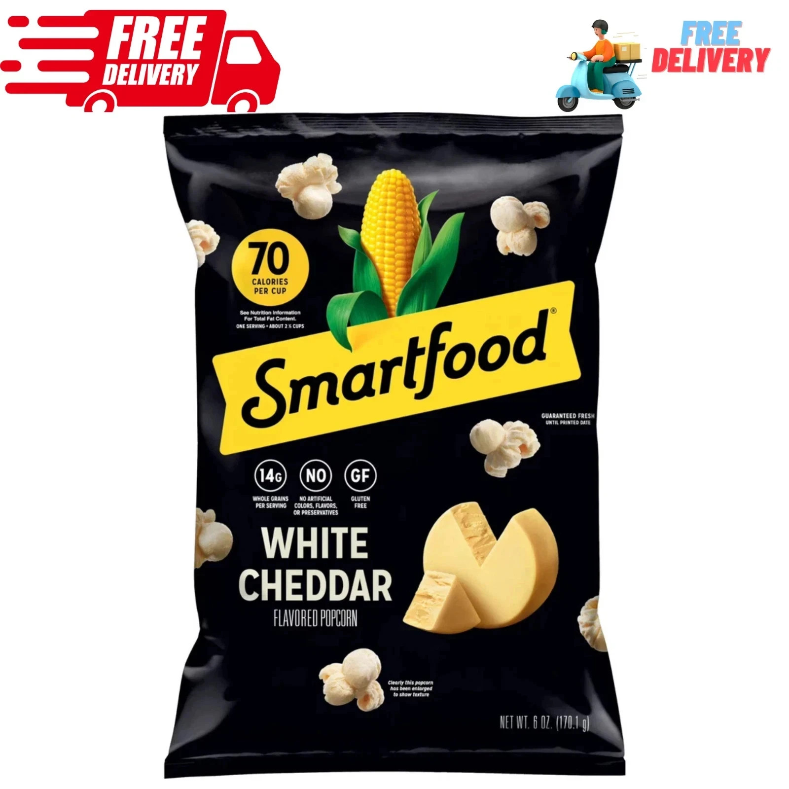 Smartfood White Cheddar Flavored Popcorn, 6 oz