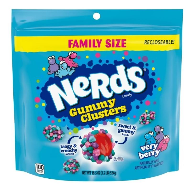 NERDS Gummy clusters – Caramel & very Berry, Crunchy & Chewy, 18.5 oz Bag…