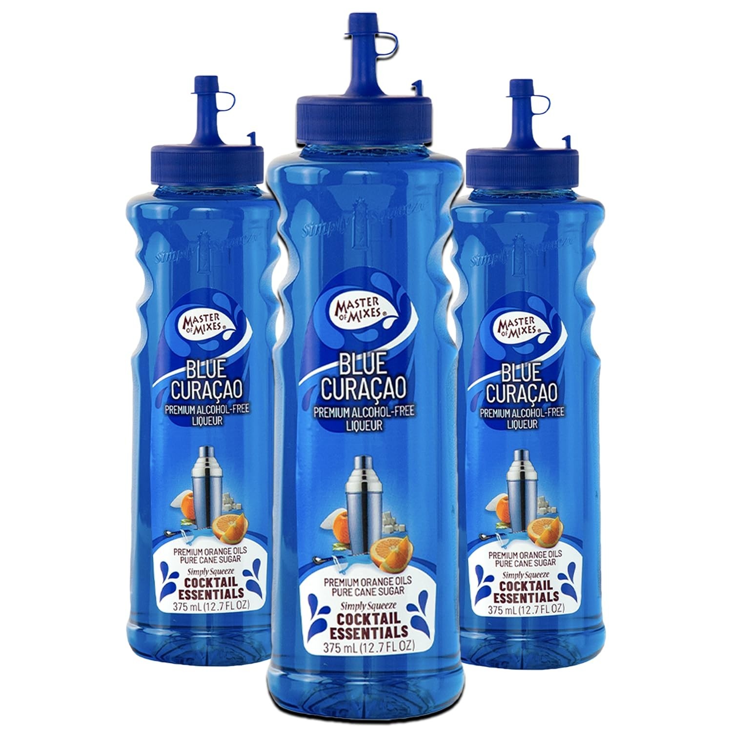 Master of Mixes Cocktail Essentials Blue Curacao, 375 ML Bottle 3 PACK