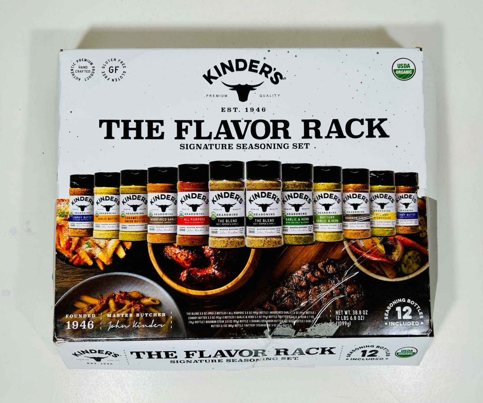 KINDER’S The Flavor Rack Signature 12 Bottle Seasoning Set, Organic/GF, 2027