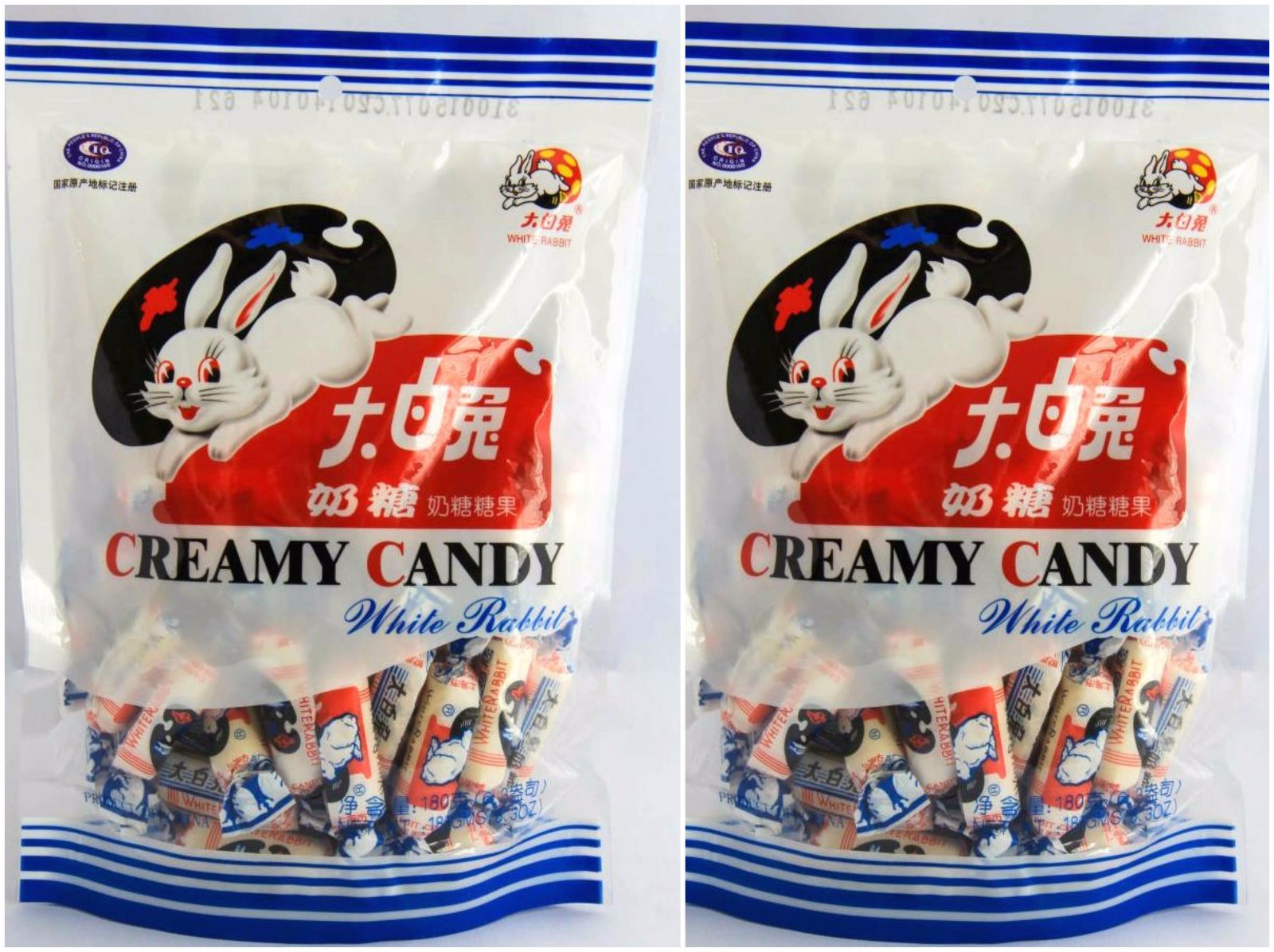 2 BAGS Chinese White Rabbit Creamy Milk Chewy Candy 6.3 oz 180g