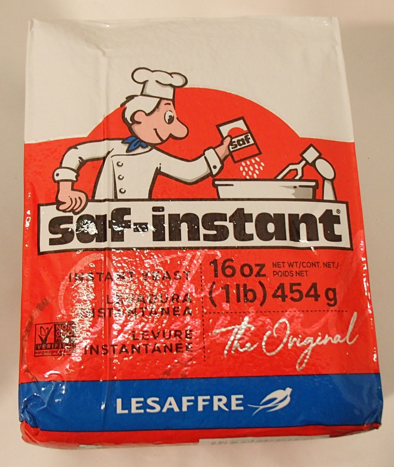 saf-instant Lesaffre Bread Yeast 16 oz 1 lb vacuum-packed package Exp June 2026