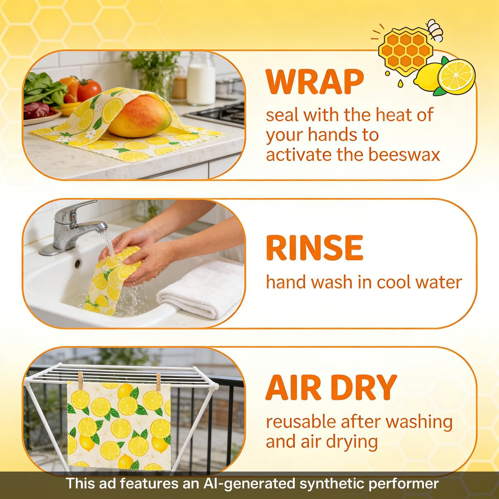 Soboto Beeswax Wraps for Food, Reusable Food Wraps, Sustainable Beeswax Paper…