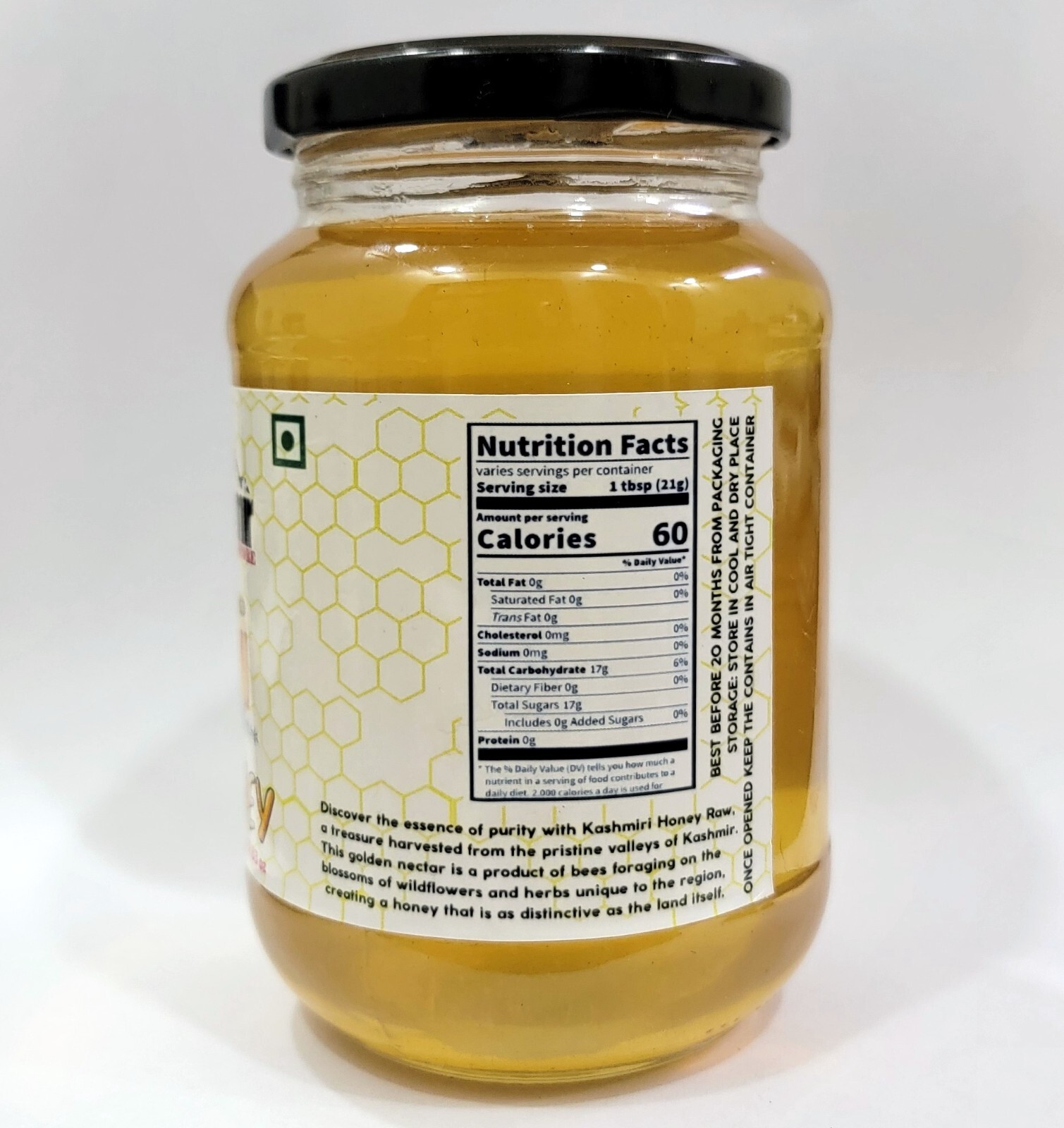 500g Premium Kashmiri Honey Raw,Unfiltered & Natural | Himalayan Valley Harvest.