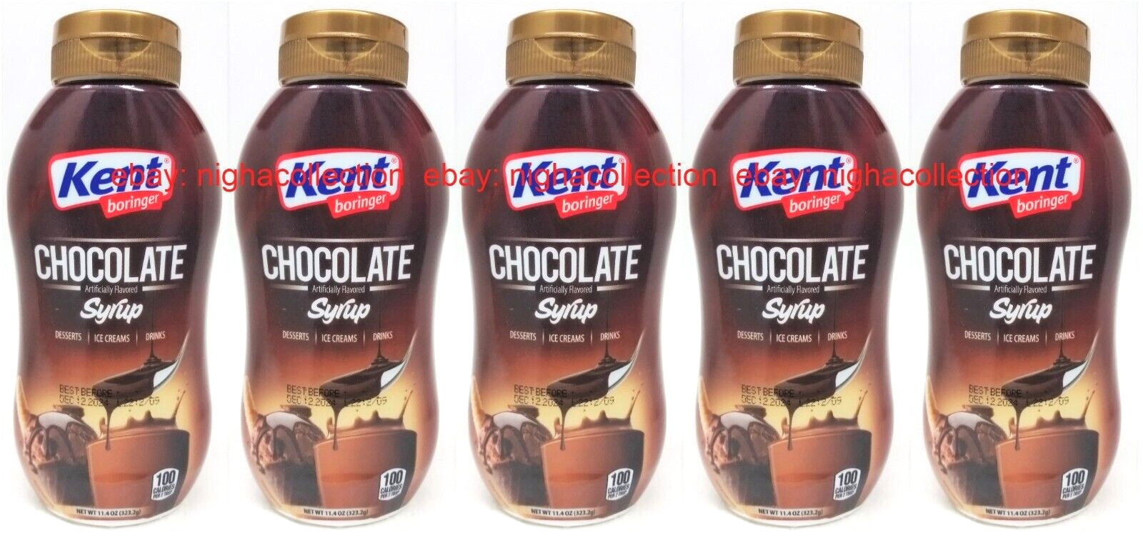 5 Bottles x Kentboringer Chocolate Syrup 11.4oz Milk, Drinks, IceCreams Desserts