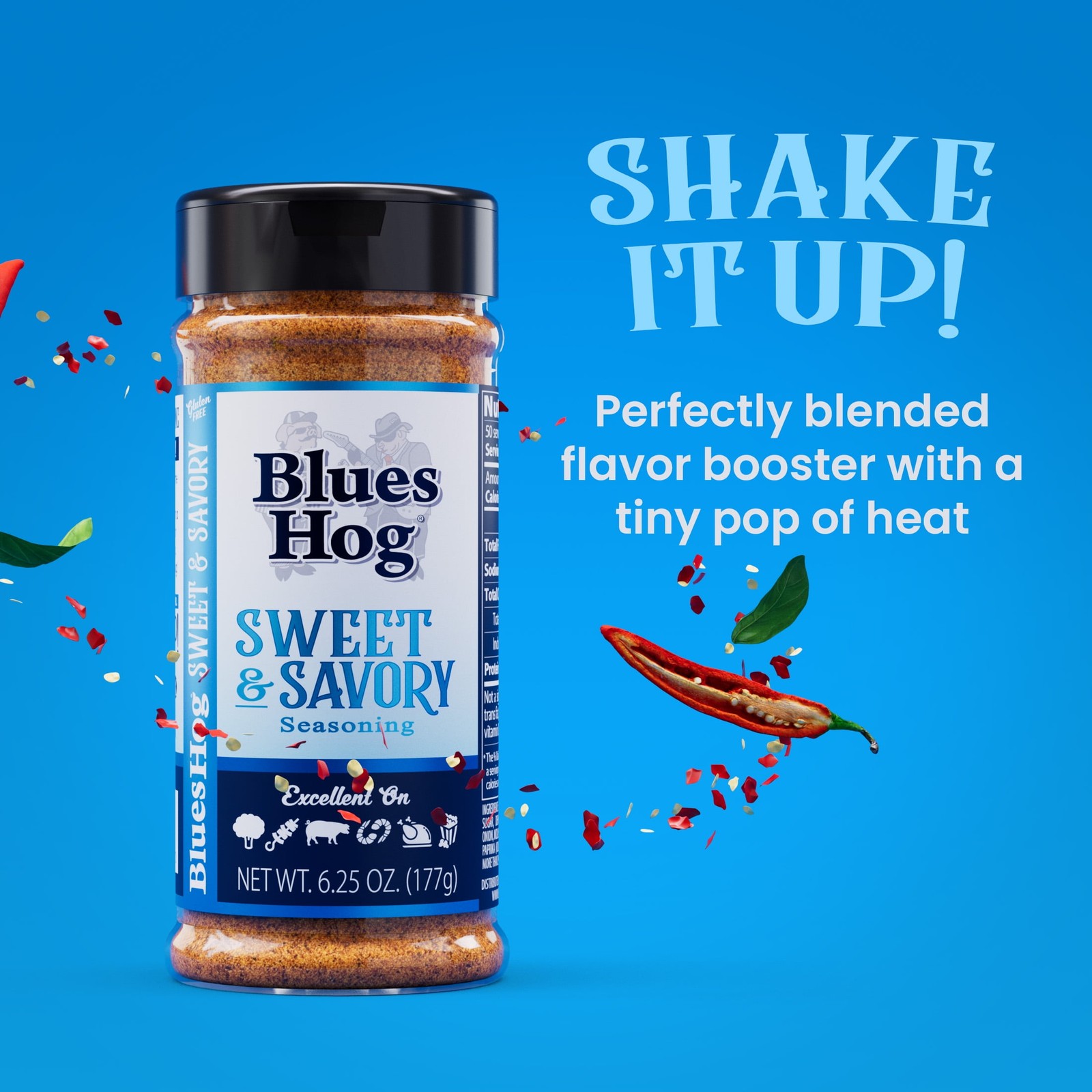 Blues Hog Sweet & Savory Seasoning, Gourmet Dry Rub with Sweet Heat, All-Natural