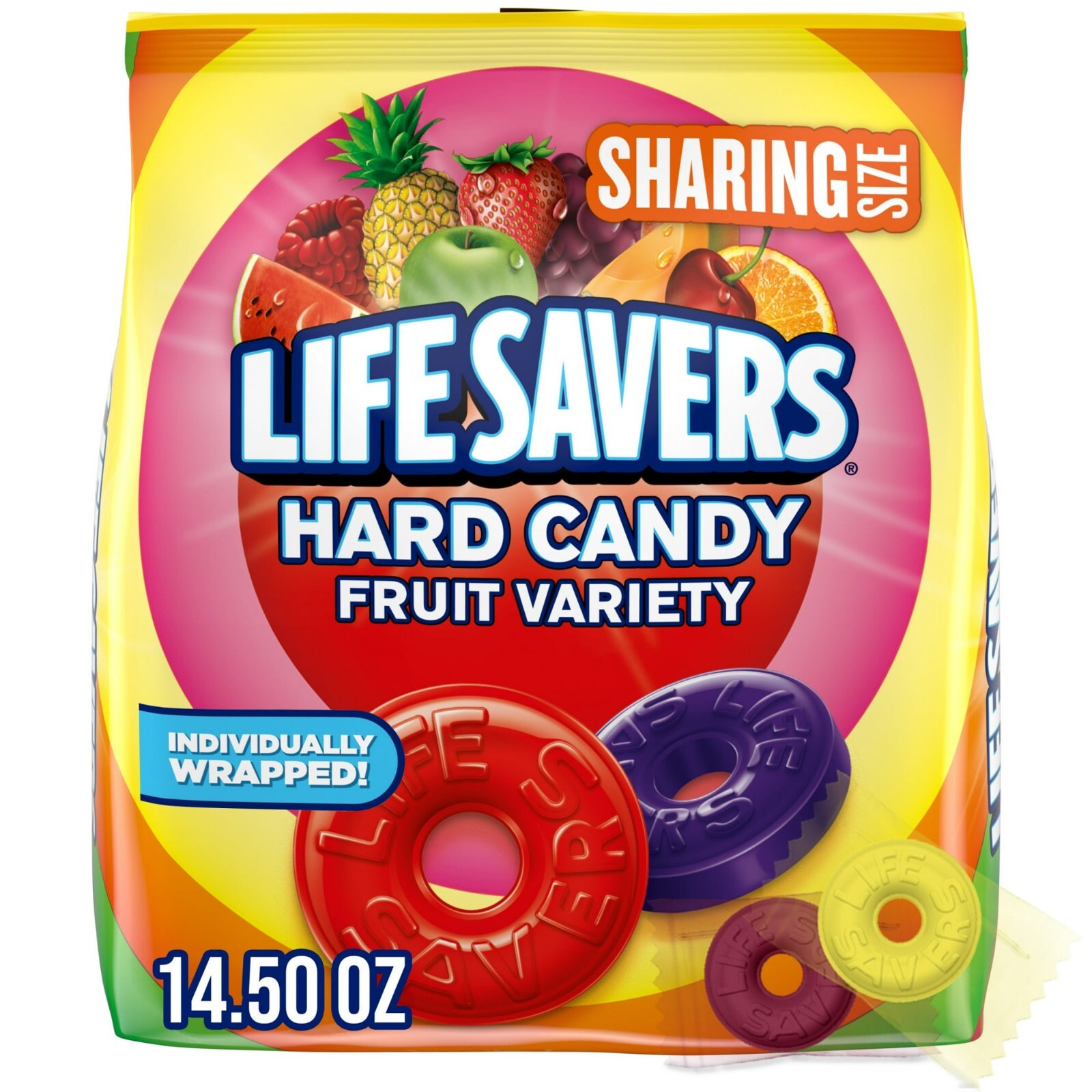 Lifesavers Fruit Variety 10 Flavor Individually Wrapped Hard Candy ~ 14.5oz Bag