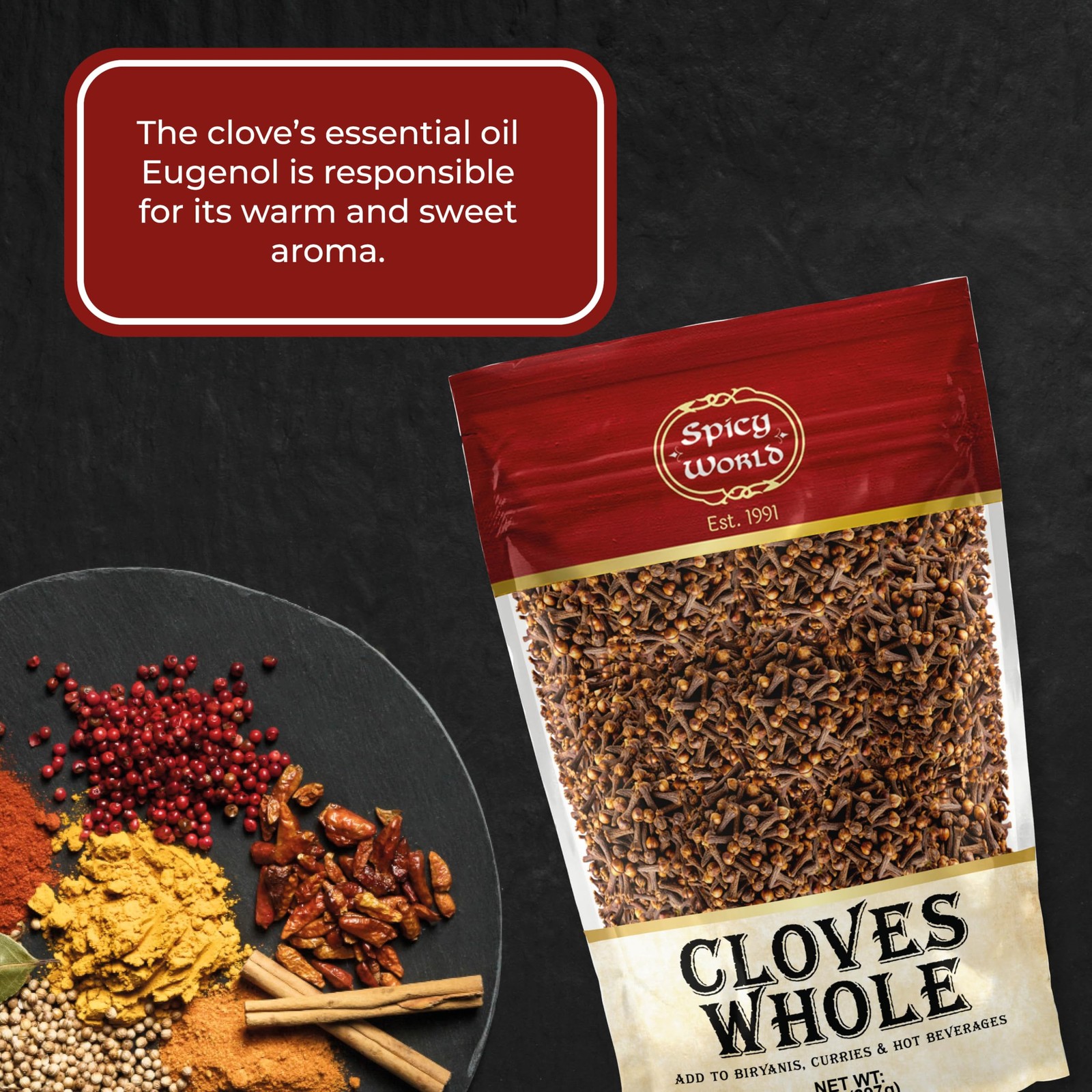 Cloves Whole Bulk 14 Oz Bag – Pure, Non-GMO, Premium 14 Ounce (Pack of 1)