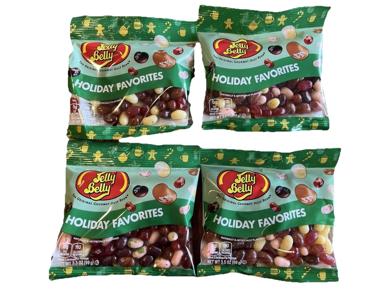 Jelly Belly Beans 4 – 3.5 Oz.HOLIDAY FAVORITES Gourmet Candy – Best By 11-2027