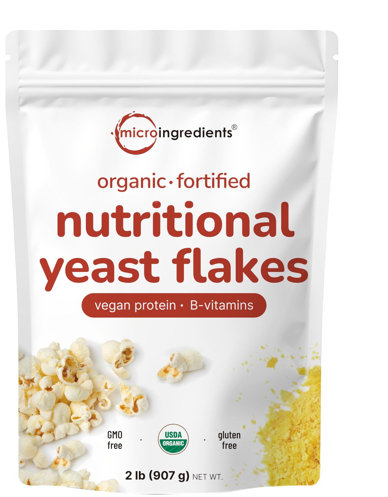 Organic Fortified Nutritional Yeast Flakes, 2lb (32oz) | Rich in Vegan Protei…